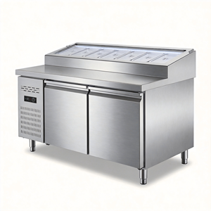 Refrigerador Comercial para Preparación <span class=keywords><strong>de</strong></span> Pizza y Ensaladas con Vitrina <span class=keywords><strong>de</strong></span> Vidrio para Pizzería y Comida Rápida - Product Image 1