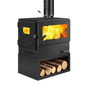 Cheminée d'intérieur moderne avec four, poêle à bois populaire doté de composants de moteur - Product Image 2
