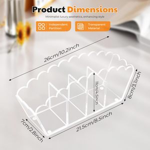 Portapenne e Porta Pennelli da Trucco in Acrilico Trasparente, Scatola Portaoggetti da Scrivania Personalizzabile con Servizio di Taglio - Product Image 5