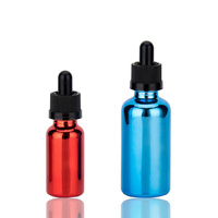 Botella de vidrio con gotero de lujo, 5ml, 10ml, 15ml, 30ml, 50ml, 100ml, chapado en oro plateado, electrochapado, suero de aceite esencial