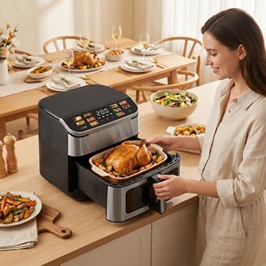 <span class=keywords><strong>Friteuse</strong></span> à air double tension 110V-240V, grande capacité 10L, 1800W, chauffage en acier inoxydable 304, finition mate, certifiée GS CE CB - Product Image 4