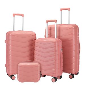 20-24 inch PP Xe đẩy trường hợp chống trộm kết hợp khóa xuyên biên giới nhôm nóng lên hành lý Bộ Spinner Vali - Product Image 1