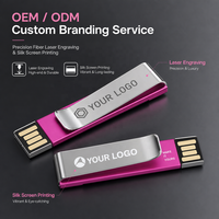 Clé USB 2.0 personnalisée OEM avec logo, format mini-clip de livre, cryptage, carte ultra-fine, garantie 3 ans - 8 Go - 128 Go, cadeau promotionnel scolaire