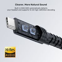 Adaptadores y Conectores para Teléfonos OEM, Convertidor de Audio 2 en 1 USB C a USB C y AUX de 3.5mm, 0.15m