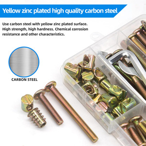 M6 Furniture Screws 130pcs Set Hex Socket Flat Round Head Wood Fasteners Cabinet Crib Bed Hardware Replacement Kit - Product Image 4