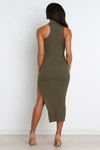 Mujeres Sexy <span class=keywords><strong>Cut</strong></span> Out <span class=keywords><strong>Side</strong></span> Slit Bodycon Vestido de punto Midi - Product Image 5