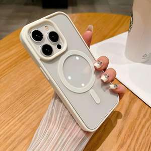 Coque de téléphone compatible avec iPhone 16, magnétique pour Apple 17 Pro Max, en silicone souple, panneau arrière en acrylique 15, transparente 14, 13 - Product Image 5