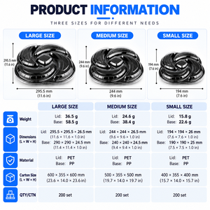 Bandeja Redonda de PP para Alimentos con 5 Compartimentos, Tapa Transparente de PET, Libre de BPA, Apilable, para Fiestas, Baklava, Frutos Secos y Aperitivos - Product Image 5