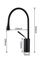 Robinet de lavabo moderne en céramique à montage sur plan, monocommande, finition polie, eau chaude/froide, rotatif et surélevé pour usage domestique