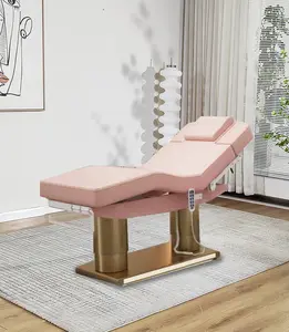 Rekabetçi fiyat altın elektrik kirpik güzellik masaj masa Spa yüz kirpik sandalye masajı güzellik yatağı