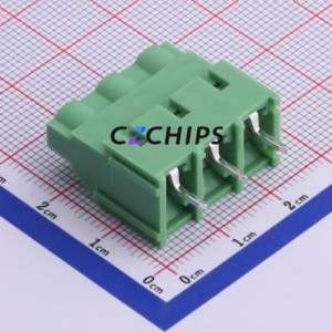 XY636-7.62-3P Screw Terminal Block Through hole Component (THT),P=7.62mm Connector 1x3P 7.62mm Green Through Hole - Product Image 2