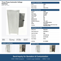 Régulateur de tension automatique triphasé SVC 15KVA personnalisé, servomoteur, écran LCD, protection contre les courts-circuits, certifié CE