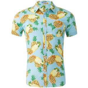 <span class=keywords><strong>Amazon</strong></span> accueilli hommes coton hawaïenne chemise décontractée à manches courtes - Product Image 4