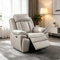 Fauteuil inclinable électrique pivotant en cuir véritable moderne, chaise à bascule pour salon, fauteuil de relaxation