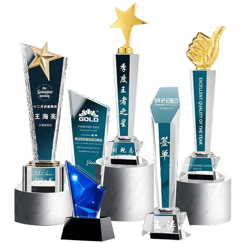 Troféus De Logotipo De Design Criativo Customizável Prêmio K9 Troféu De Cristal De Vidro Sólido Personalizado Para Eventos Esportivos