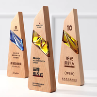 Trophée en cristal personnalisé avec base en bois, récompense pour anniversaire d'entreprise, reconnaissance des employés, cadeau d'affaires