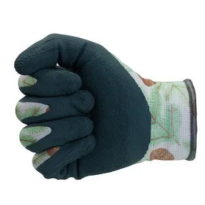 13 Gauge Polyester Coated Foam Latex Gloves Work Protective Garden Gloves