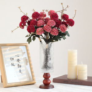 Bouquet de chrysanthèmes artificiels en soie, haute simulation, pour mariage et décoration intérieure, style classique, réutilisable - Product Image 1