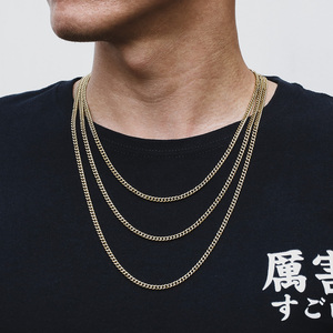 Joyería <span class=keywords><strong>al</strong></span> <span class=keywords><strong>por</strong></span> <span class=keywords><strong>mayor</strong></span> 3mm 4mm 6MM 18K oro PVD Acero inoxidable Miami Curb enlace cubano broche de langosta no se decolora collar mujeres hombres cadena - Product Image 5