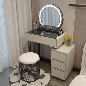 Tocador Multifuncional Blanco para Niñas, Estilo Nórdico Simple y Lujoso con Funciones de Carga, Moderno para Hotel, Apartamento, Dormitorio, Maquillaje - Product Image 2