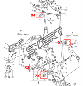 Ön süspansiyon kontrol kolu burçlar kiti 8WD407515 4GD4071814GD407182 8K0407183D/8WD407183 Audi A4 A5 Q5 A6 A7 11-18 için - Product Image 2