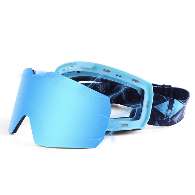 Custom Ski Goggles New Designer Frameless Magnetic Anti-fog Snowboard Snow Goggles