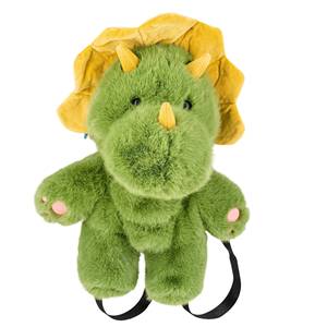 Cute Green Dino Super Soft Plush Stuffed Animal Backpack with Stress Relief Function for Kids Adjustable Shoulder Strap Birthday - Product Image 1