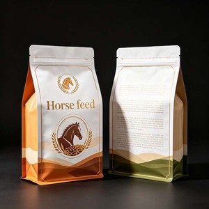 Pochette à fond plat personnalisée en aluminium avec fermeture éclair, barrière anti-humidité et anti-poussière <span class=keywords><strong>pour</strong></span> l'emballage de l'alimentation des <span class=keywords><strong>chevaux</strong></span>, stockage longue durée à sec - Product Image 1