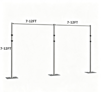 Système de support de toile de fond pour mariage, structure tubulaire et drapée 12x24 pieds, cadre de toile de fond robuste et réglable pour la décoration de scène événementielle