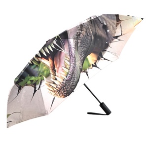 Durable Modern 3D Three-Fold Fully-<b>Automatic</b> Pongee <b>Umbrella</b> with UV Protection Glass Fiber Ribs for Travel and Rain Use - Product Image 1