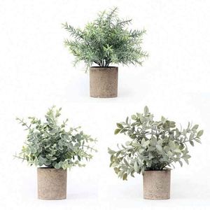 Yiwu Manufacturer Craft Potted Artificial Evergreen Plant 25x25cm <b>Plastic</b> <b>Table</b> Top Decorations for Home Hotel Back School - Product Image 6
