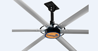 Ventilateurs de plafond à haut volume d'air avec moteur PMSM, 24 pieds, 6 pales en aluminium, commande par application