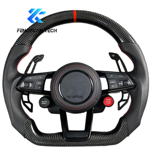 พวงมาลัยรถยนต์คาร์บอนไฟเบอร์ OEM สำหรับ Audi A3 A4 A5 A6 B7 B8 B9 C7 A7 <span class=keywords><strong>Q3</strong></span> C8 Q5L R8 S3 S4 S5 S8 SQ TT RS <span class=keywords><strong>s</strong></span> <span class=keywords><strong>Line</strong></span> 8P {ไม่มีถุงลมนิรภัย} - Product Image 1