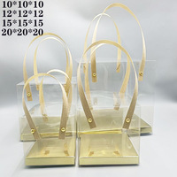 Sac cadeau pour la Journée des enfants, sac en plastique transparent avec poignée pour plantes en pot, succulentes, jouets, boules de Noël