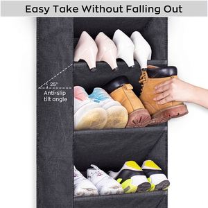 Door Foldable Lightweight Shoe Organizer Closet Large Deep Pockets <b>Narrow</b> Shoe Rack Door Hanging Boots <b>Storage</b> - Product Image 5