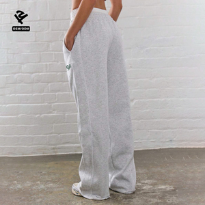 F5776 tùy chỉnh phụ nữ bé TEE Crop Top Sweatpants chạy bộ rộng chân quần baggy quần hai mảnh đặt phụ nữ quần áo phòng chờ mặc - Product Image 3