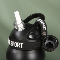 Bouteilles d'eau isothermes à double paroi avec couvercle anti-fuite, tasse thermos isolée, gobelet portable en acier inoxydable avec paille