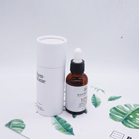 Flacon compte-gouttes en verre ambré personnalisé de 100ml Flacons compte-gouttes d'huile essentielle d'huile de barbe noire de 100ml avec tube d'emballage en papier