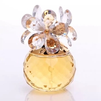 Vente en gros de flacons de parfum de luxe pour femmes, forme de fleur, 60 ml, flacons de parfum en verre