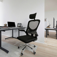 Chaise de bureau ergonomique moderne à dossier haut en maille avec accoudoirs réglables et soutien lombaire pour le bureau à domicile