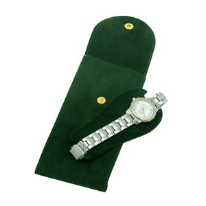 Bolsa de terciopelo personalizada con logo impreso para relojes, embalaje de joyería de gamuza con almohadilla de inserción para exhibición - Product Image 2