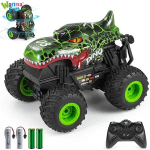 360 grados de rotación de luz Led 2,4G 1:20 dinosaurio Stunt Drift Control remoto Monster Truck RC Crawler Juguetes Coche Interior Exterior