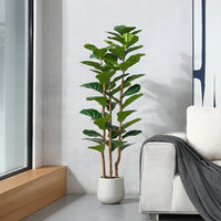 Arbre artificiel Ficus lyrata de 60 pouces avec des feuilles réalistes, un tronc naturel, style tropical, plantes artificielles, verdure, décoration intérieure