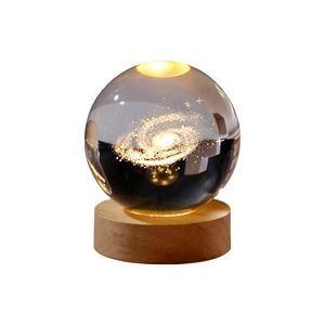 Lampe de nuit en cristal gravé au laser 3D avec LED USB, base en bois, thème lune, lampe de bureau, cadeau romantique pour elle - Product Image 5