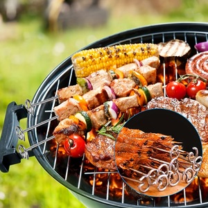 Support de broche pour friteuse à air en acier inoxydable 304, support <span class=keywords><strong>vertical</strong></span> pour barbecue, rôtissoire à viande, support pour aliments, accessoires de cuisine - Product Image 2