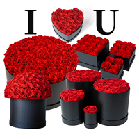 Rose Naturelle Préservée en Gros pour Cadeaux de Fête des Mères Fleur Éternelle Naturelle Infini Roses Éternelles Boîte Cadeau de 99 Roses