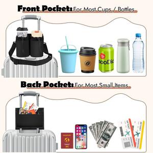 Bolsa de viaje con aislamiento térmico multifuncional personalizada para bebidas, soporte para equipaje, portavasos con correa ajustable para el hombro - Product Image 5