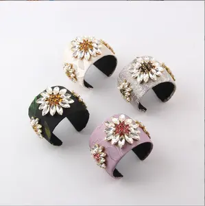 Новый Модный Красочный браслет в стиле барокко с инкрустированными кристаллами бриллиантами цветами женский красивый браслет для выпускного