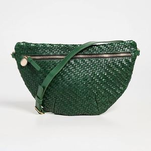 Sac banane pour femme en cuir végétalien tressé vert personnalisé, avec quincaillerie dorée, sacs messager de voyage, sacs bandoulière mode et sacs de taille - Product Image 2