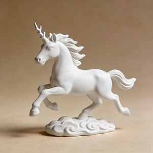Figurine de <span class=keywords><strong>licorne</strong></span> en résine blanche sur <span class=keywords><strong>nuage</strong></span>, élégant ornement de décoration intérieure - Product Image 4